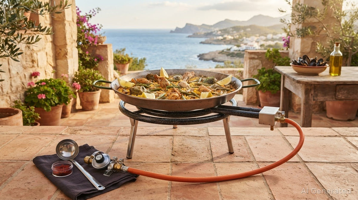 Paella burner hose and regulator kit for your burner